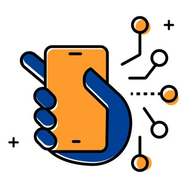 Akıllı Telefon Konumu GPS İzleme Sistemi Vektör Simgesi Tasarımı