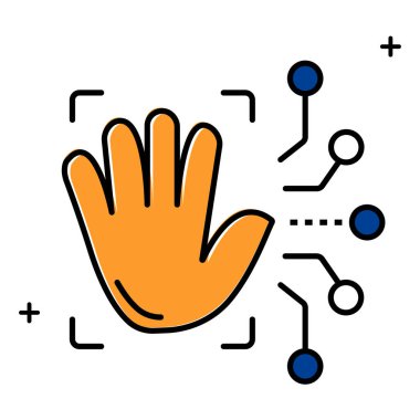 Akıllı El Hareketi İzleme Algılayıcı Vektörü Simgesi Tasarımı