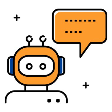 Akıllı AI Chatbot Sanal Vektör Yardımcısı Simgesi tasarımı