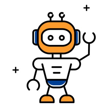 Akıllı Robot Sistemleri Endüstriyel Otomatik Vektör Simgesi Tasarımı