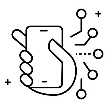 Düzenlenebilir Vuruşlu Canlı Akıllı Telefon İzleme Sistemi Vektör simgesi tasarımı