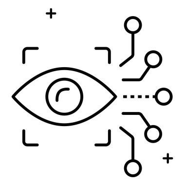 Düzenlenebilir Vuruşla Gerçek Zaman Göz Hareketi Analiz Vektörü Simgesi Tasarımı