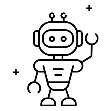 Düzenlenebilir vuruş ile özerk Robotik Makineler Akıllı Teknoloji Vektör Simgesi Tasarımı