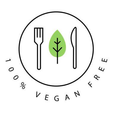 Sertifikalı Vegan Serbest Sembol Vektörü Simgesi Tasarımı
