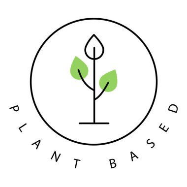 Sürdürülebilir Bitki Temelli Vegan Ürünler Vektör Simgesi Tasarımı Düzenlenebilir Vuruşlu