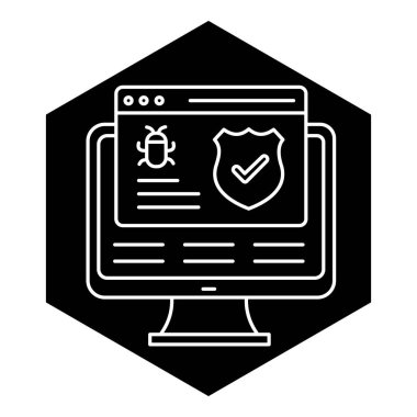 Malware Koruma Kalkanı Vektör Simgesi Tasarımı