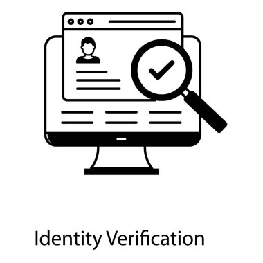 Biyometrik Kimlik Doğrulama Süreci Vektör Simgesi Tasarımı