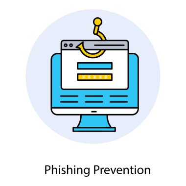 Phishing Karşıtı Siber Güvenlik Vektör Tasarımı, dolandırıcılık alarmı, sahte saldırı, siber güvenlik