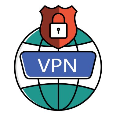 Siber VPN Bağlantısı Güvenli Vektör Simgesi tasarımı, vpn erişimi, çevrimiçi gizlilik