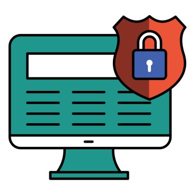 Siber Güvenlik İnternet Ağ Güvenliği Vektör Simgesi Tasarımı