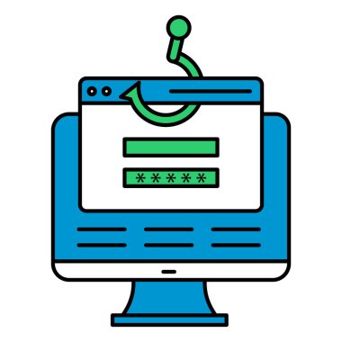 İnternet Dolandırıcılığını Önleme Uyarı Vektör Simgesi Tasarımı, e- posta dolandırıcılığı, siber güvenlik, veri ihlali