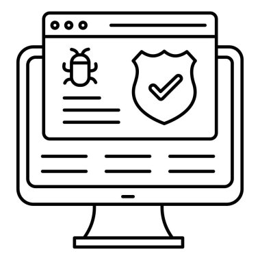 Firewall Virüs Virüsü Virüs Koruyucu Vektör Simgesi Tasarımı