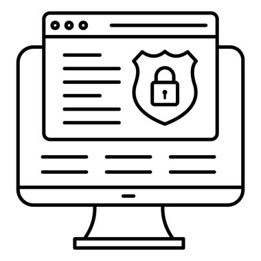 Çevrimiçi Güvenlik ve Siber Güvenlik Vektör Simgesi Tasarımı, güvenlik duvarı, kötü amaçlı yazılım tespiti, virüs kalkanı