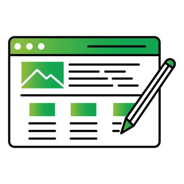 İçerik İyimserleştirme Vektörü Simgesi SEO Stratejileri ve Dijital İçerik Performansını Sunar