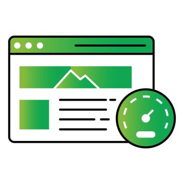 Hızlı İyimser Vektör Simgesi Temsilcisi Web Sitesi Performans Geliştirme ve Yükleme Zamanı Çözümleri Hızlandırması