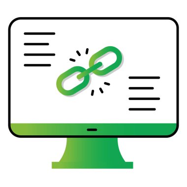 SEO Stratejisi, Arka Bağlantılar ve Web Sitesi Otoritesi Temsilcisi Link Building Vector Simgesi