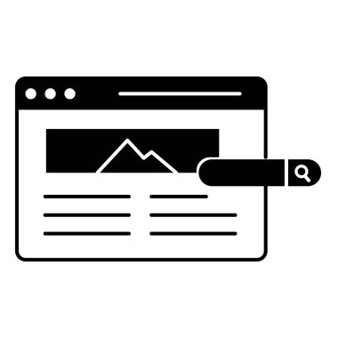 SEO Stratejisi, İnternet Araması ve Dijital Araştırma için Anahtar Kelime Arama Vektörü Simgesi