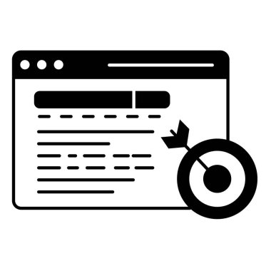 SEO Hedef Vektör Simgesi Dijital Pazarlama Stratejisi, Seyirci Hedefleme ve Anahtar Kelime İyimseme Teknikleri Gösteriyor
