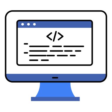 Özel Kodlama Vektörü Simgesi Resmedilmiş Kod Geliştirme ve Yazılım Mühendisliği Çözümleri