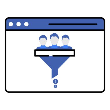 Trafik Dönüştürme Vektörü Simgesi İllüstrasyon Web Sitesi Trafiği, Öncü Dönüştürme ve Kullanıcı Bağlantı Ölçütleri