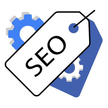 SEO Etiketleri Vektör Simgesi Resmetme Web Sitesi Anahtar Kelimeleri, Üstveriler ve İçerik İyimserleştirmesi