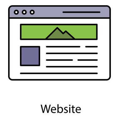 Web Sitesi Vektör Simgesi Illustrating Web Navigation, Tarayıcı Penceresi ve Dijital İletişim