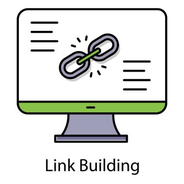 Arka Bağlantı için Bağlantı Oluşturma Vektörü Simgesi, SEO İyimserleştirme ve Web Sitesi Sıralaması