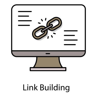 Bağlantı Oluşturma Vektörü Simgesi Temsilcisi Web Sitesi Arka Bağlantılar, SEO Stratejisi ve Çevrimiçi İyimserleştirme