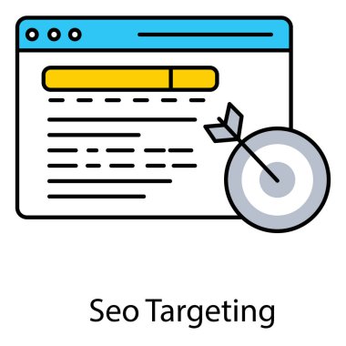 SEO Hedef Vektör Simgesi Çevrimiçi Pazarlama Odaklanma, Seyirci Bölümü ve Web Sitesi Sıralama Geliştirmesi