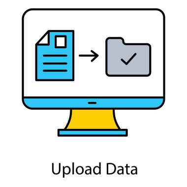 Dijital Depolama, Dosya Eşleştirmesi ve Bulut Hesaplaması için Veri Vektörü Simgesi Yükle