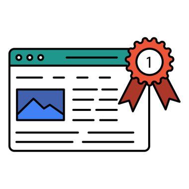 Web Sitesi Sıralama Vektörü Simgesi İllüstrasyon Arama Motoru Sonuçları, Web Büyümesi ve Analitik