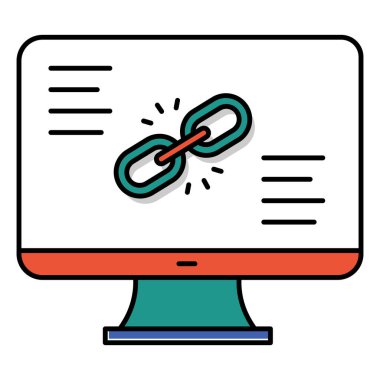 SEO Servisleri, Arka Bağlantılar ve Web Sitesi Trafiği için Bağlantı Oluşturan Vektör Simgesi