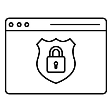 Veri Koruma Vektörü Simgesi IT Güvenliği, Çevrimiçi Veri Kalkanı ve Bulut Gizlilik Koruması Temsilcisi