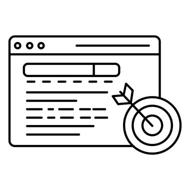 SEO Hedef Vektör Simgesi Arama Motoru Odaklanma, Seyirci Hedeflerine Ulaşır ve Web İyimserleştirme Çabaları