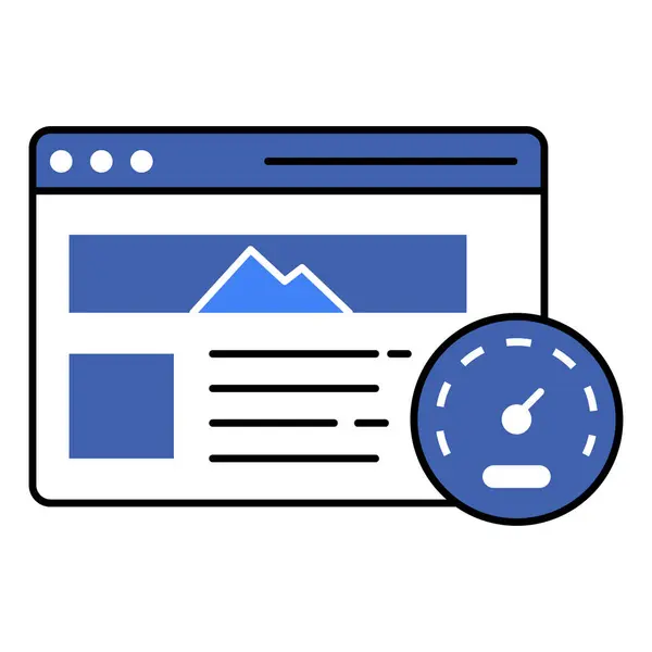 Hızlı Web Sitesi Yüklemesini, SEO Geliştirmesini ve Teknik Web Performansını Gösteren Hızlı İyimser Vektör Simgesi
