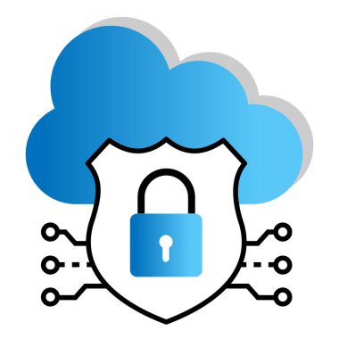 Güvenli Depolama Vektörü Simgesi Veri Koruma ve Bulut Güvenliği Erişimi