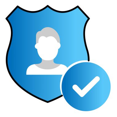 Kalkanlı, İşaretli ve Kullanıcı Profilli Kimlik Doğrulanmış Vektör Simgesi