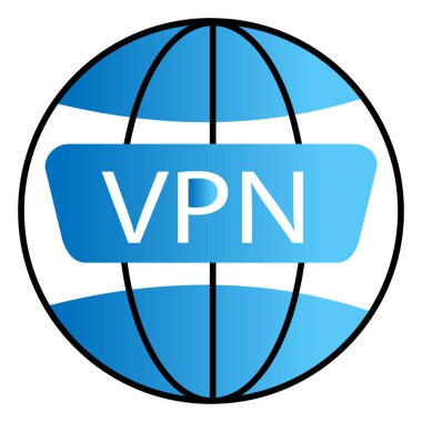 Kalkanlı, Kilitli ve Ağ Bağlantısı Sembollü VPN Vektör Simgesi