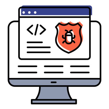 Malware Koruma Vektörü Simgesi Dijital Tehditler ve Virüslere Karşı Güvenlik Sistemi