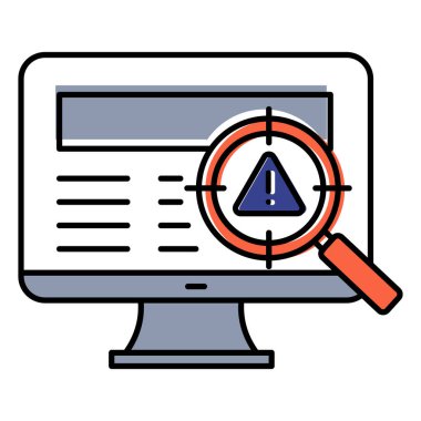 Siber Tehdit Algılama Vektörü Simgesi Sistem Uyarıları ve Dijital İzleme