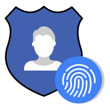 Güvenli Kimlik Doğrulama ve Veri Gizliliği için Biyometrik Kimlik Doğrulama Vektörü Simgesi