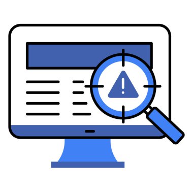 Siber Tehdit Algılama Vektörü Simgesi İllüstrasyon Güvenlik Duvarı Etkinliği ve Kötü Yazılım Savunması