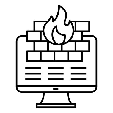 Kalkanlı, Duvarlı ve İnternet Ağı Güvenlik Sembollü Güvenlik Duvarı Simgesi