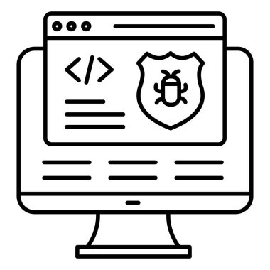 Siber Güvenlik Risk Azaltma ve Dijital Güvenlik Güvenliği İçin Kötü Yazılım Koruma Vektörü Simgesi