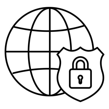 Ağ ve siber güvenlik basit vektör simgesi