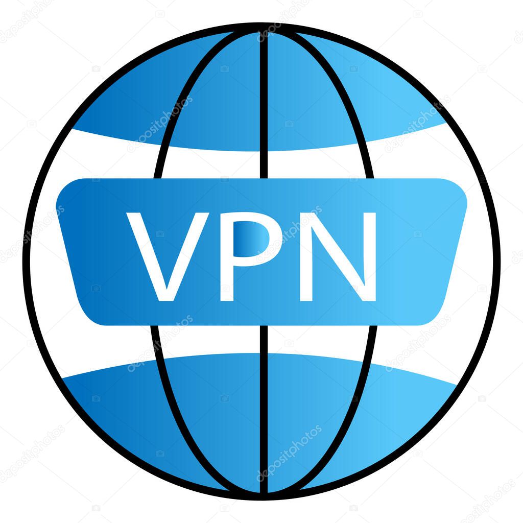VPN Vector Icon With Shield, Lock And Network Connection Symbol