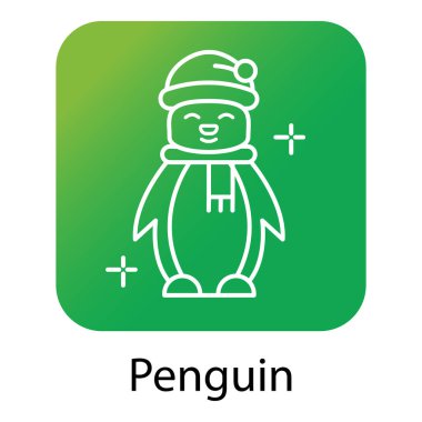 Arktik Vahşi Yaşam ve Kış Festivali Projeleri için Penguen Simgesi Tasarımı