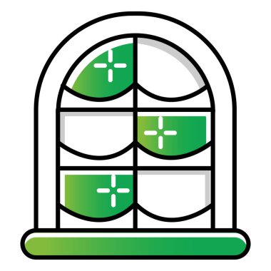 Düz Çizgi Film Biçiminde Parlayan Pencere Temizleme Vektörü İllüstrasyon Simgesi