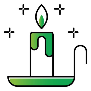 Noel Mum Tutucu Vektör Simgesi Alev ve Kutlama Dekoratif Tabanlı