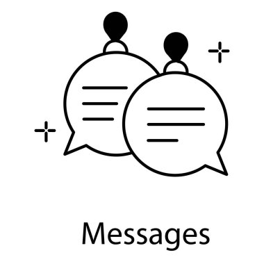 Metin ve Sohbet Özellikleri için Çizgi Film Mesajları Vektör Simgesi Tasarımı